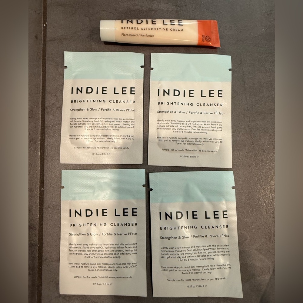 NEW Indie Lee Travel Retinol Alternative Cream & 4 Brightening Cream Samples